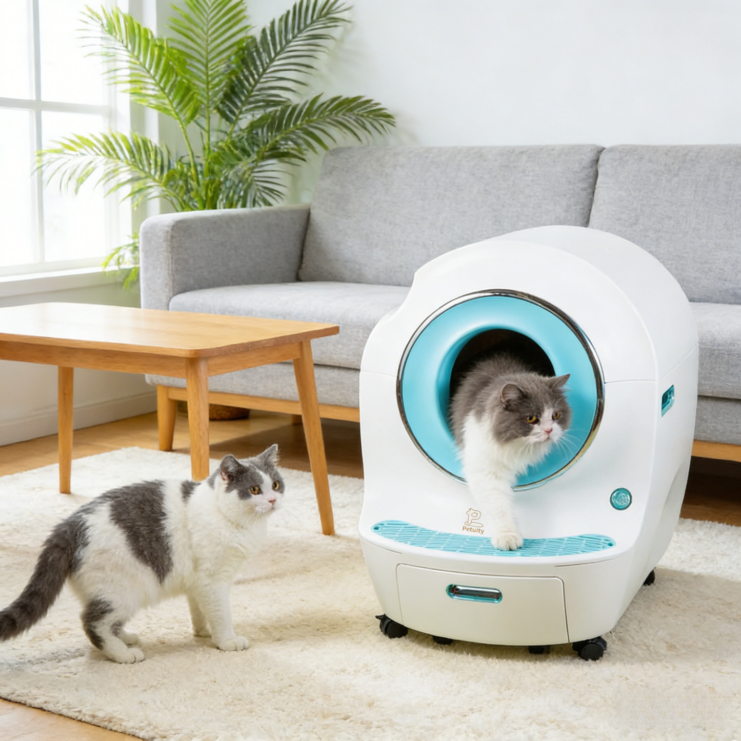 定制智能貓廁所全自動貓砂盆自動鏟屎超大號防夾滾筒式大貓用殺菌-高級鋼琴漆工艺機殼(此單價為100件商品的批發價)