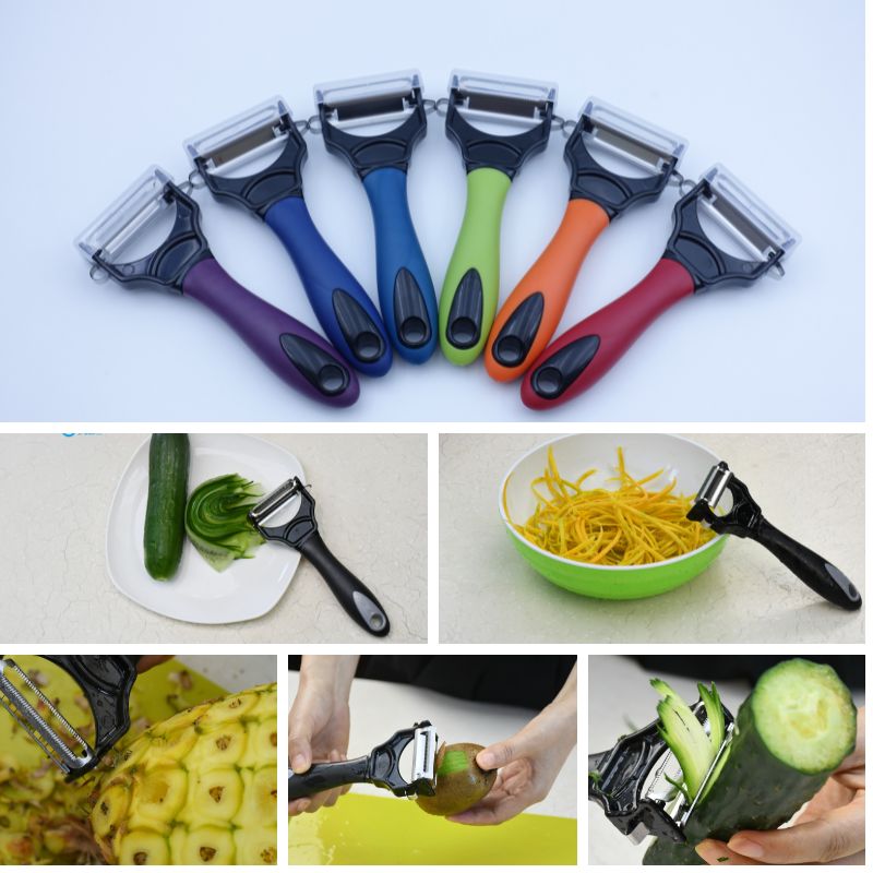 三合一削皮刀不銹鋼刀頭削皮器水果刮皮刀瓜果刨片器多功能刨絲器