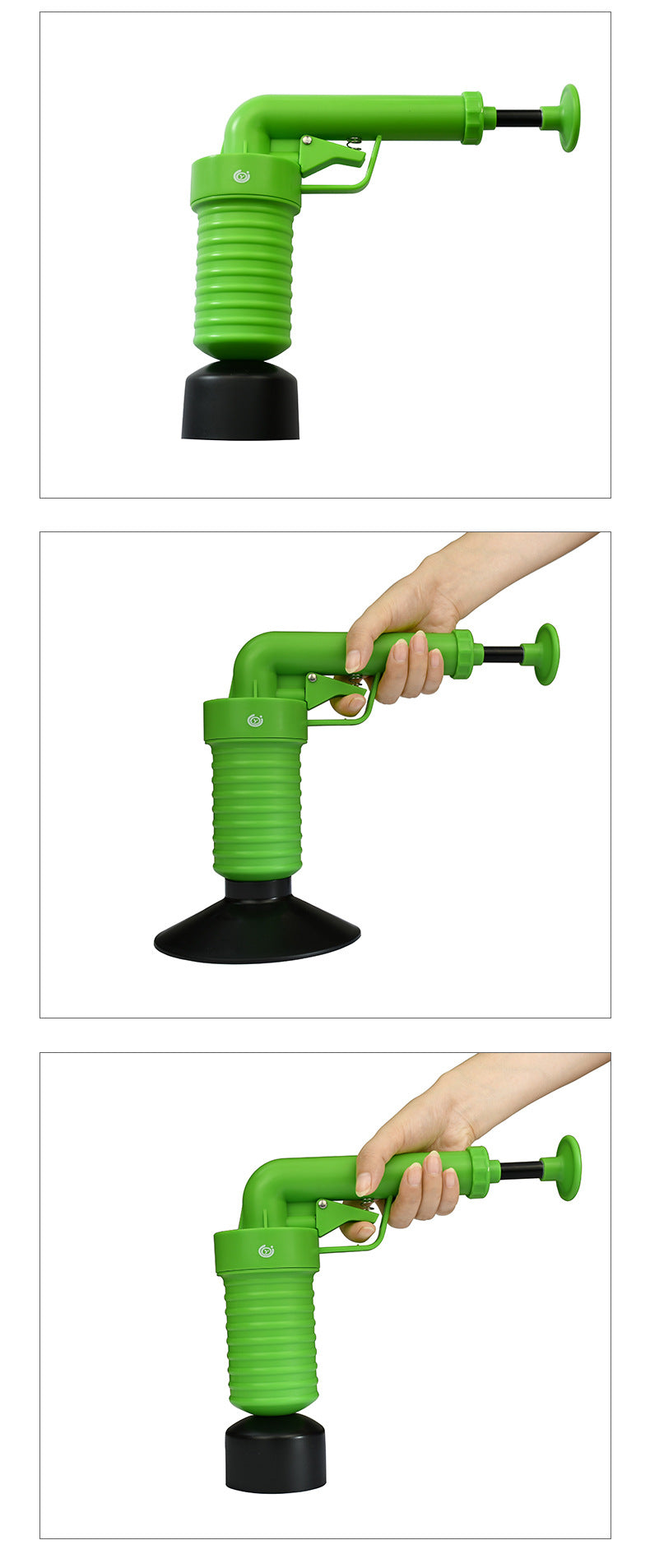 Toilet floor drain unclogger, one shot pipe unclogger, pneumatic manual unclogger, household drain pipe unclogger