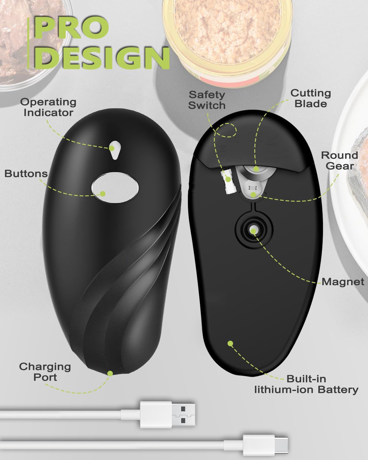 边境充电新品开罐器自动开瓶器家用厨房电动小工具厂家直供罐头