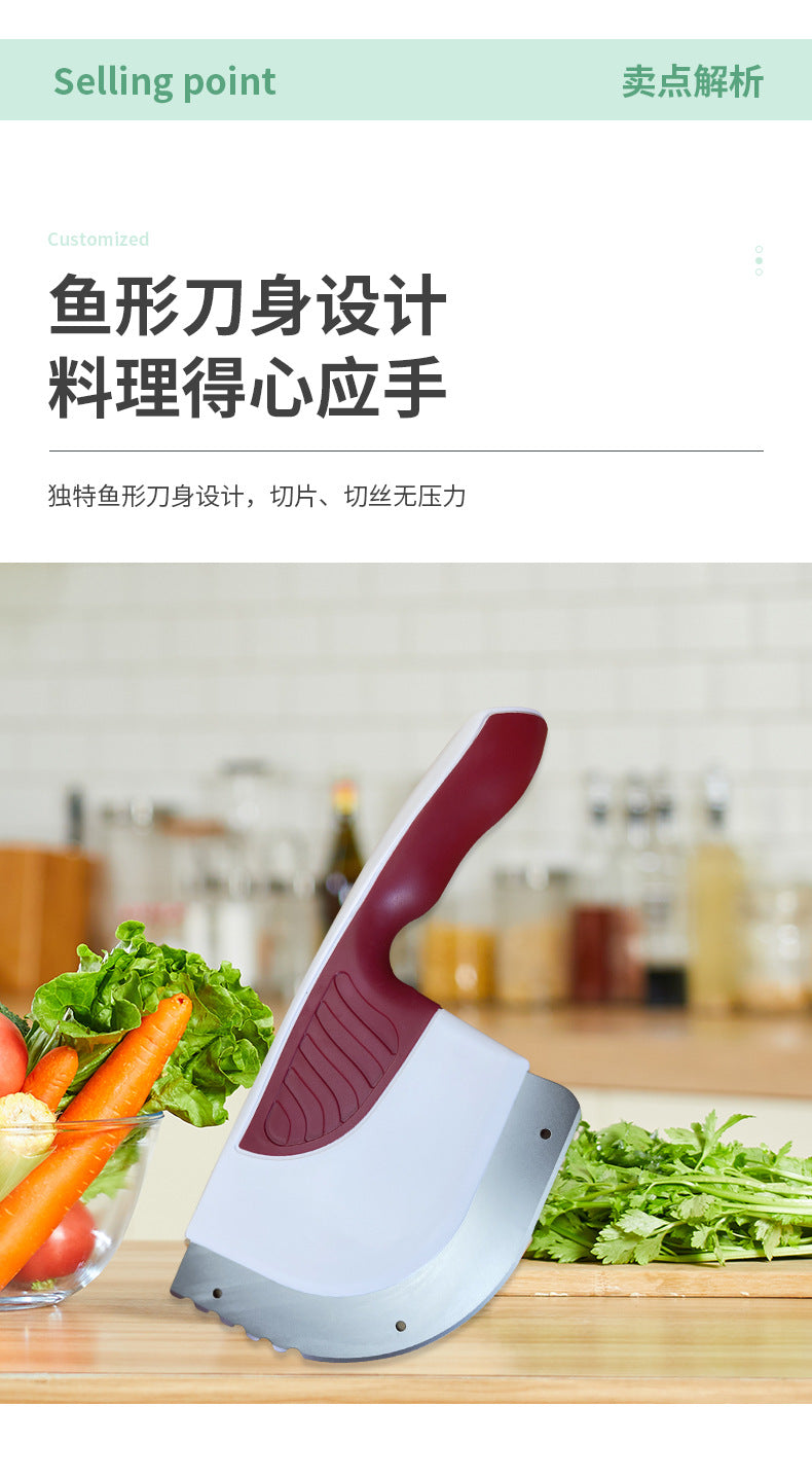 Manufacturer direct sales lightweight women's special cutting knife with rubber handle, professional curved cutting knife, kitchen cooking knife