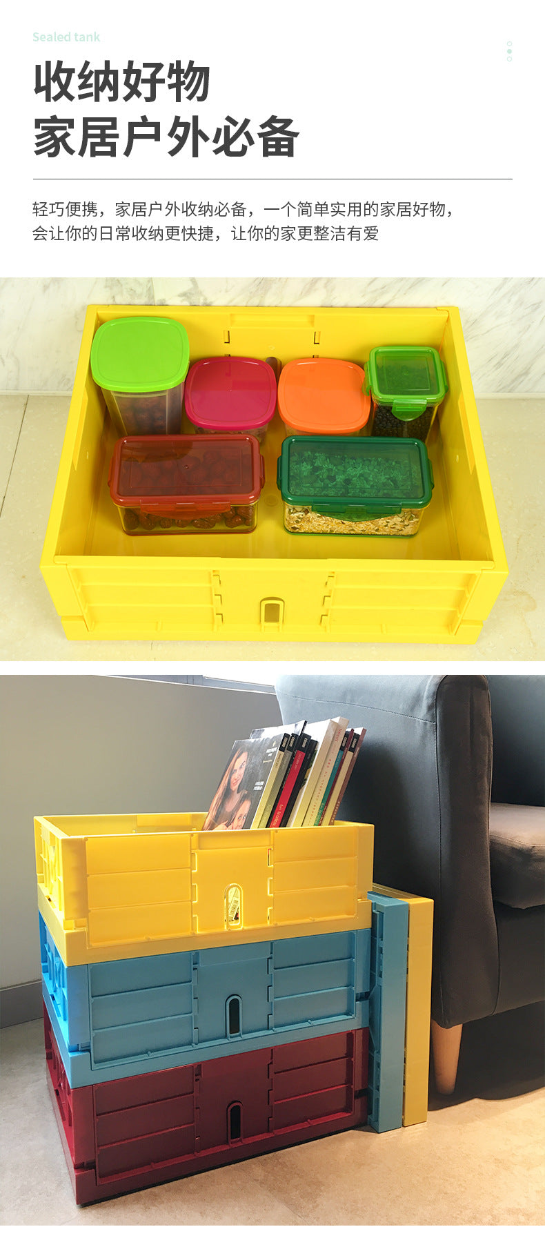 Thickened turnover box, plastic folding box, blue logistics box, large industrial storage box, anti-static plastic box